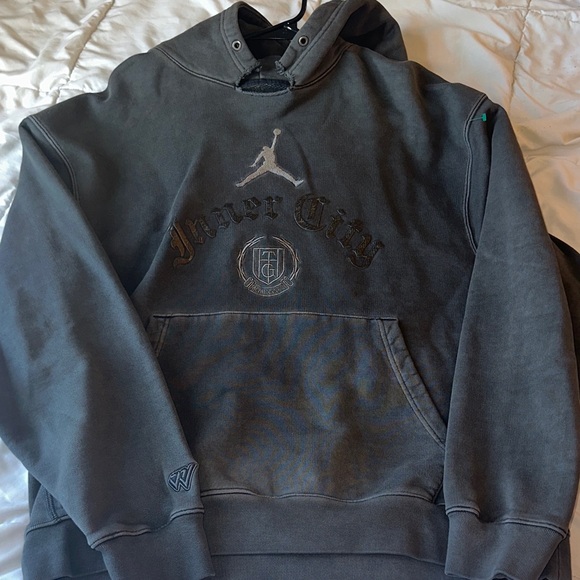 Jordan Other - Jordan Gray Hoodie with Red Logo